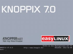 Abbildung 1: Der Bootmanager der Knoppix-DVD lässt Sie wählen, mit welcher grafischen Oberfläche das System startet. Voreingestellt ist LXDE.