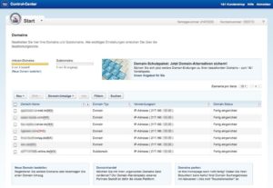 Abbildung 1: Im Rahmen der Server-Verwaltung können Sie auch zusätzliche Domains registrieren oder Einstellungen für die vorhandenen ändern.