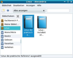 Abbildung 1: Das Hauptfenster – hier mit zwei erfassten Büchern – wirkt aufgeräumt.