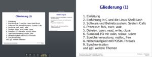 Abbildung 11: Praktisch für Vortragende: LibreOffice zeigt auf dem Notebook-Display (linke Hälfte der Abbildung) eine Vorschau auf die nächste Folie und die seit dem Beginn der Präsentation vergangene Zeit an.