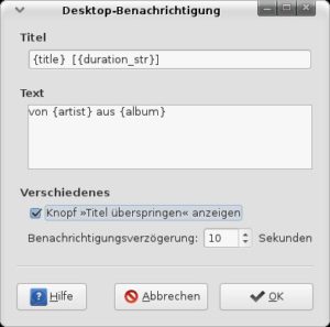 Abbildung 2: Pogo blendet auf Wunsch beim Titelwechsel Informationen zum aktuellen Musikstück ein.