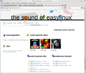 Abbildung 2: Die Startseite des Musikservers zeigt neben zuletzt abgespielten Titeln auch häufig gehörte Künstler an.