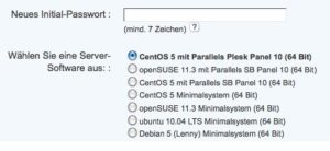 Abbildung 2: Eingeschränkte Auswahl: Dieser Dialog erlaubt die Neuinitialisierung eines V-Servers mit einer der angebotenen Distributionen.