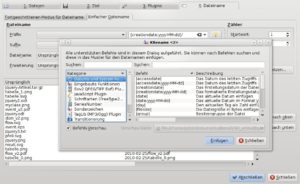 Abbildung 3: Krename ist ein leistungsfähiges, wenn auch etwas sperrig zu bedienendes Programm zum automatischen Umbenennen von Dateien. Es ersetzt Zeichenketten in Dateinamen und greift dabei auch auf eingebettete Information wie ID3-Tags zurück.