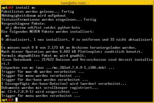 Abbildung 3: Die Installation des Midnight Commanders aus dem Paket <code srcset=