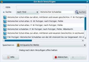 Abbildung 3: Auch antiquarische Werke ohne ISBN-Nummer findet Alexandria.