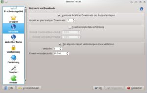 Abbildung 5: Über die Einstellungen konfigurieren Sie den KDE-Downloadmanager.