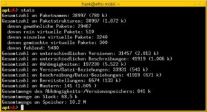 Abbildung 5: Auf Wunsch liefert die Paketdatenbank statistische Daten.