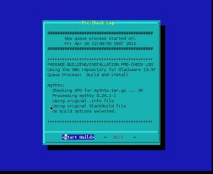 Abbildung 5: Sbopkg baut mit Hilfe von Buildskripten aus im Repo Slackbuilds verfügbaren Quell-Paketen Slackware-Pakete und installiert diese auf Wunsch auch.