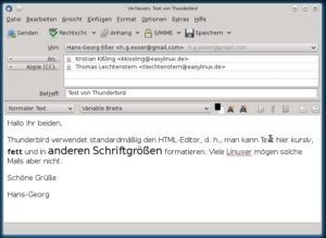 Abbildung 7: Verschiedene Arten von Empfängern ("An", "CC" und "BCC") tragen Sie in neuen Mails komfortabel ein.