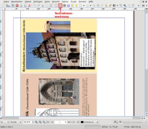 Abbildung 8: Scribus eignet sich außer für professionelle Drucklayout auch gut für schnell erstellte Arbeitsblätter. Dank des leistungsfähigen PDF-Exports lassen sich die erstellen Seiten ohne Probleme per Mail versenden.