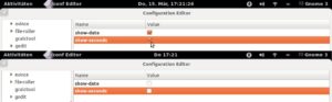 Abbildung 9: In der Panel-Uhr blenden Sie auf Wunsch das Datum und zusätzlich die Sekunden ein (oben die erweiterte Darstellung, unten das Original).