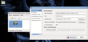 Abbildung 9: Knoppix setzt wie andere Linux-Distributionen auch auf das CUPS-Drucksystem und richtet neue Geräte komfortabel per Mausklick ein.