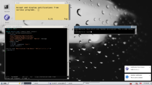 Benachrichtigungen: Equinox Desktop Environment 2.0 unterstützt Freedesktop-Notifications (rechts unten).
