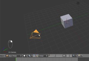 Abbildung 13: Objekte wählen Sie in Blender über die rechte Maustaste aus.