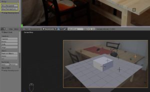 Abbildung 14: Blender erstellt automatisch eine rudimentäre Szene fürs Tracking.