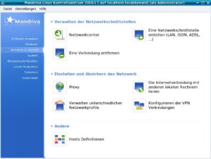 Abbildung 2: Unter Mandriva erledigten Sie die Konfiguration des Netzwerks zentral an einer Stelle, …