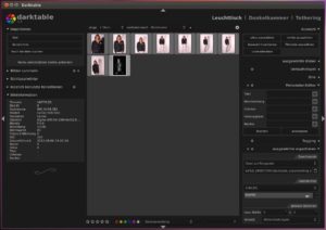 Abbildung 6: Darktable integriert einen Fotoverwalter mit zahlreichen Optionen zum Markieren, Bewerten und Verschlagworten sowie einen Metadaten-Editor.