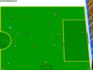 Der Arcademodus erinnert an den Klassiker Speedball II. In ihm tauchen unter anderem Bonusgegenstände auf den Platz auf, hier links oben etwa der Wirbelsturm.