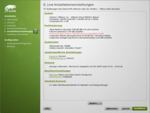 Abbildung 1: OpenSuses Installer YaST erledigt seine Aufgaben gewohnt souverän; er scheitert lediglich an der Grub-2-Installation, für die ein Paket fehlt.