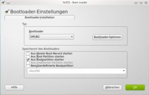 Abbildung 2: Nach der Installation können Sie den Bootloader auf Grub 2 per YaST 2 umstellen.