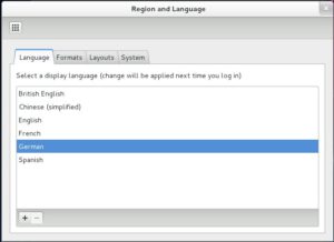 Abbildung 2: … vorausgesetzt, Sie stellen vorher die Systemsprache über die "System Properties" auf Deutsch um.