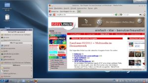 Abbildung 3: Mageia richtet KDE nicht mit dem KickOff-Menü ein, sondern verwendet ein klassisches Startmenü.