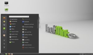 Abbildung 3: Der Cinnamon-Desktop unterscheidet sich auf den ersten Blick von seinem Mate-Kollegen durch die anderen Farben und das veränderte Startmenü.