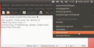 Abbildung 4: Mit einem kleinen Ausflug in die systemweiten Konfigurationsdateien reaktivieren Sie den Menüeintrag "Ruhezustand".