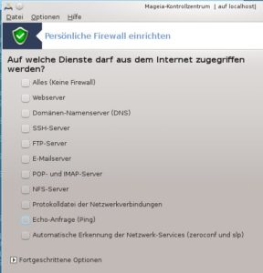 Abbildung 4: So muss ein Firewall-Dialog aussehen: In Windeseile klicken Sie sich in Mageia eine Packetfilter-Konfiguration zusammen.