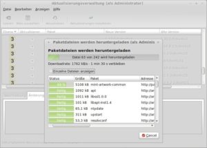 Abbildung 4: Nach der Installation und dem Reboot ins neue System genehmigt sich Linux Mint erstmal ein umfängliches Sicherheitsupdate.