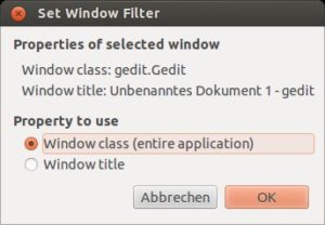 Abbildung 5: In diesem Fall würde Autokey die Ersetzungen ausschließlich im Editor Gedit anwenden.