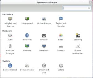 Abbildung 5: Der Konfigurationsdialog von Gnome 3 erinnert an Mac OS.