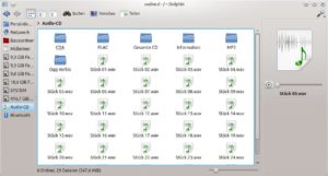 Abbildung 6: Der Klick auf eine Audio-CD im Dateimanager fördert verschiedene Ordner mit Formaten zutage, in die Sie eine CD bei Bedarf konvertieren.