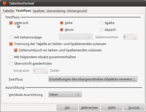 Abbildung 7: Tabellen verhalten sich manchmal etwas störrisch, doch es gibt eine Option, um sie zu zügeln.