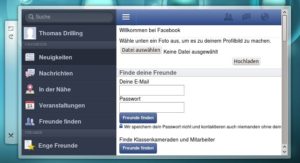 Abbildung 8: Die Facebook-Webseite ist auch als Plasmoid verfügbar.