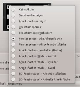 Abbildung 8: Über aktive Bildschirmränder können Sie diverse Aktionen mit einer einfachen Mausbewegung auslösen.