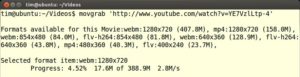 Abbildung 1: Geben Sie kein Videoformat vor, lädt Movgrab einfach die erste Datei in der Reihe herunter.