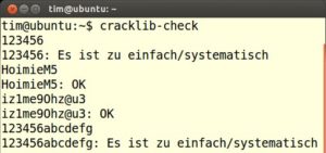 Abbildung 4: Cracklib-check nimmt die Qualität der Passwörter unter die Lupe.