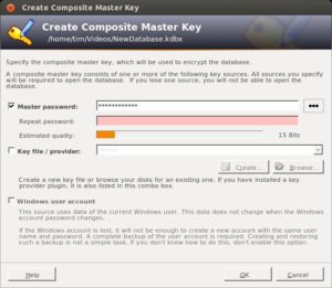 Abbildung 8: Keepass prüft alle Passwörter. Das hier eingetippte bietet einen unzureichenden Schutz.