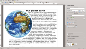 Die Textverarbeitung Calligra Words bietet in Version 2.5 Formsatz um Bilder.