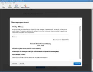 Abbildung 2: Nach Abschluss des Transfers zeigt die Software in Protokoll mit allen relevanten Daten an.
