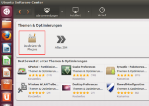 Abb. 3: Die Filter für das Dash lassen sich nun einfacher über das Software-Center erreichen.