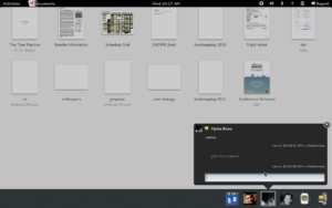 Überarbeitet: Das Message Tray in Gnome 3.6 überdeckt die Bildschirminhalte nicht mehr, sondern verschiebt sie nach oben.