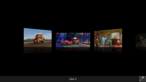 In der Cover-Flow-Ansicht von KidMP können auch Kinder den gewünschten Film finden.
