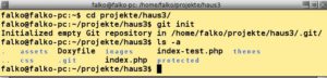 Abbildung 1: Git interessiert beim Initialisieren nicht, ob ein Verzeichnis leer ist oder bereits Dateien enthält.