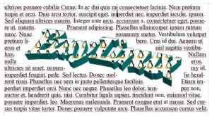 Abbildung 2: Nach einer Änderung der Einstellungen für dieses WordArt-Objekt rückt der Lauftext näher an die kleinen Buchstaben und die Unterstriche heran.
