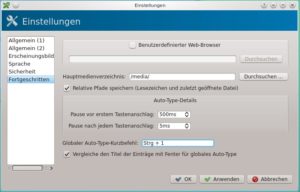 Abbildung 2: Wählen Sie eine Tastenkombination für das automatische Ausfüllen.