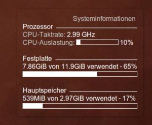 Abbildung 3: Mit wenigen Handgriffen haben Sie die Ausgabe von Conky um die von Ihnen gewünschten Angaben erweitert.