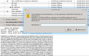 Abbildung 3: Mit PGP verschlüsseln Sie Ihre Nachricht bei Bedarf auch – ohne den richtigen Key (und die passende Passphrase) ist sie dann nicht mehr lesbar.